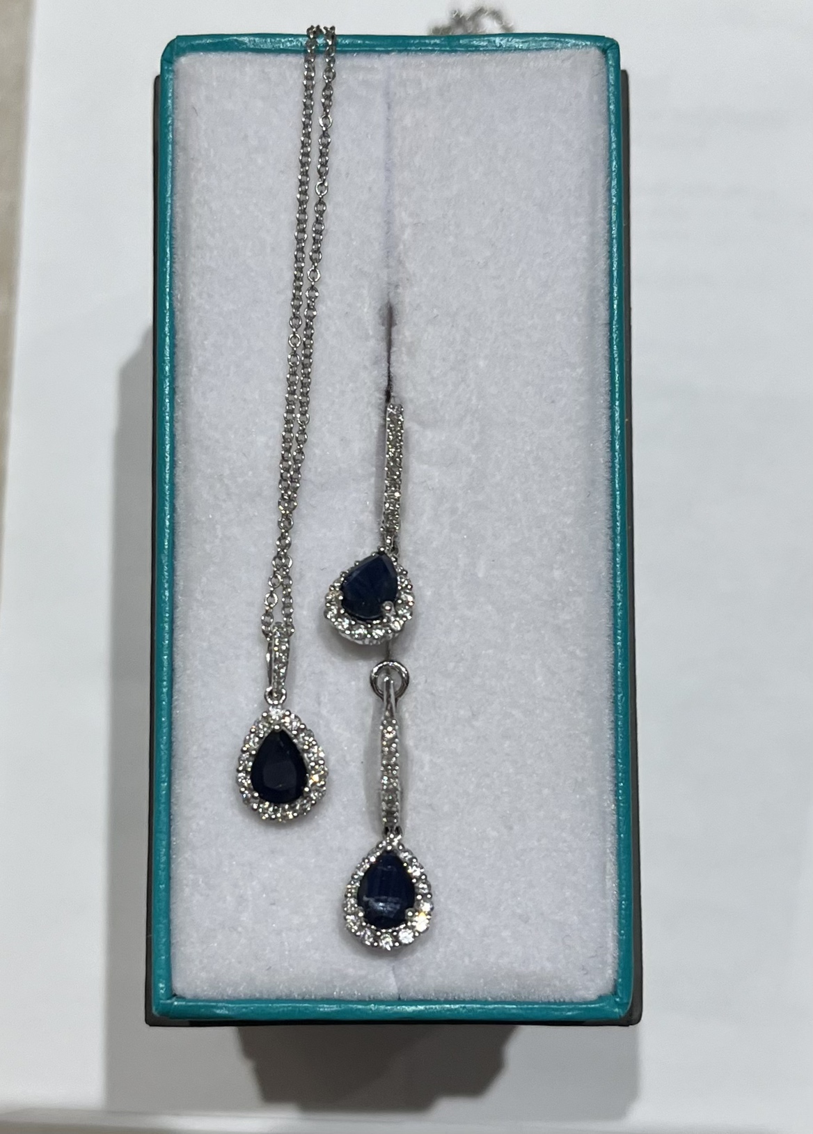 Deal🔥Effy sapphire diamond earrings&white gold necklace pendent image indicator(2)