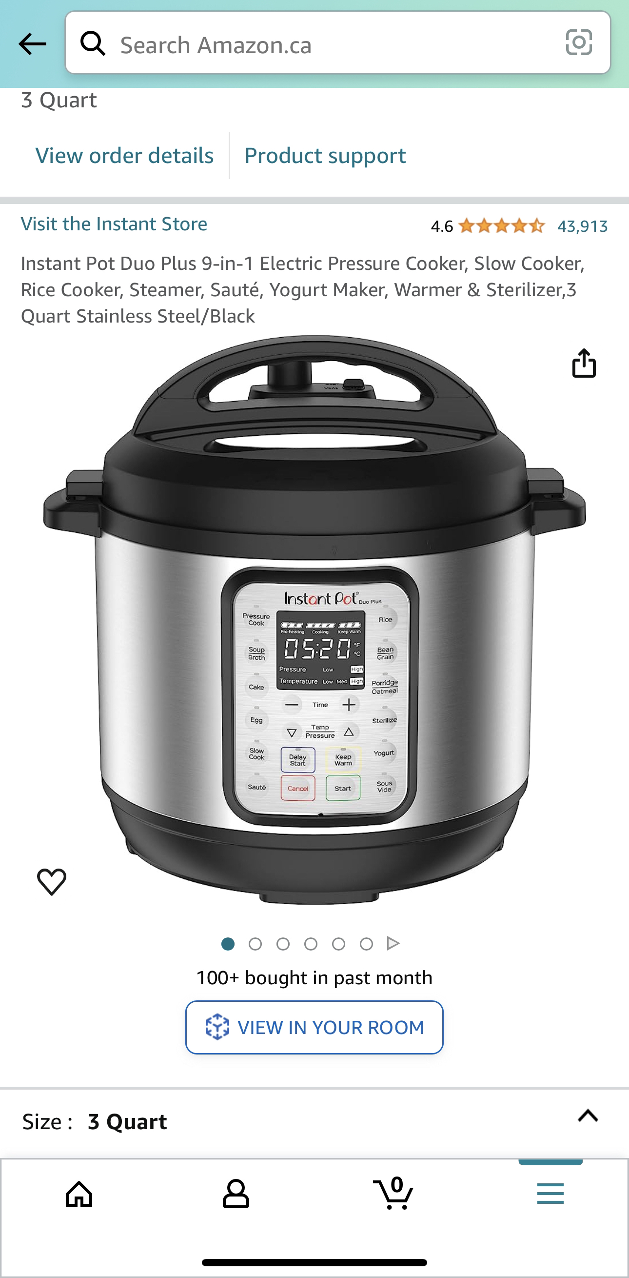Instant Pot Duo Plus 9-in-1 Electric pressure cooker - 3 quart