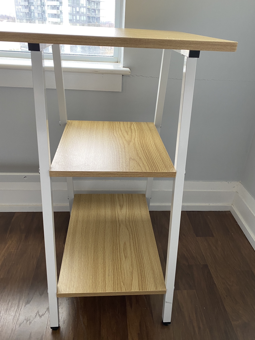 SHW Ivy Trestle Desk with Storage Shelves for Home/Office - photo 4