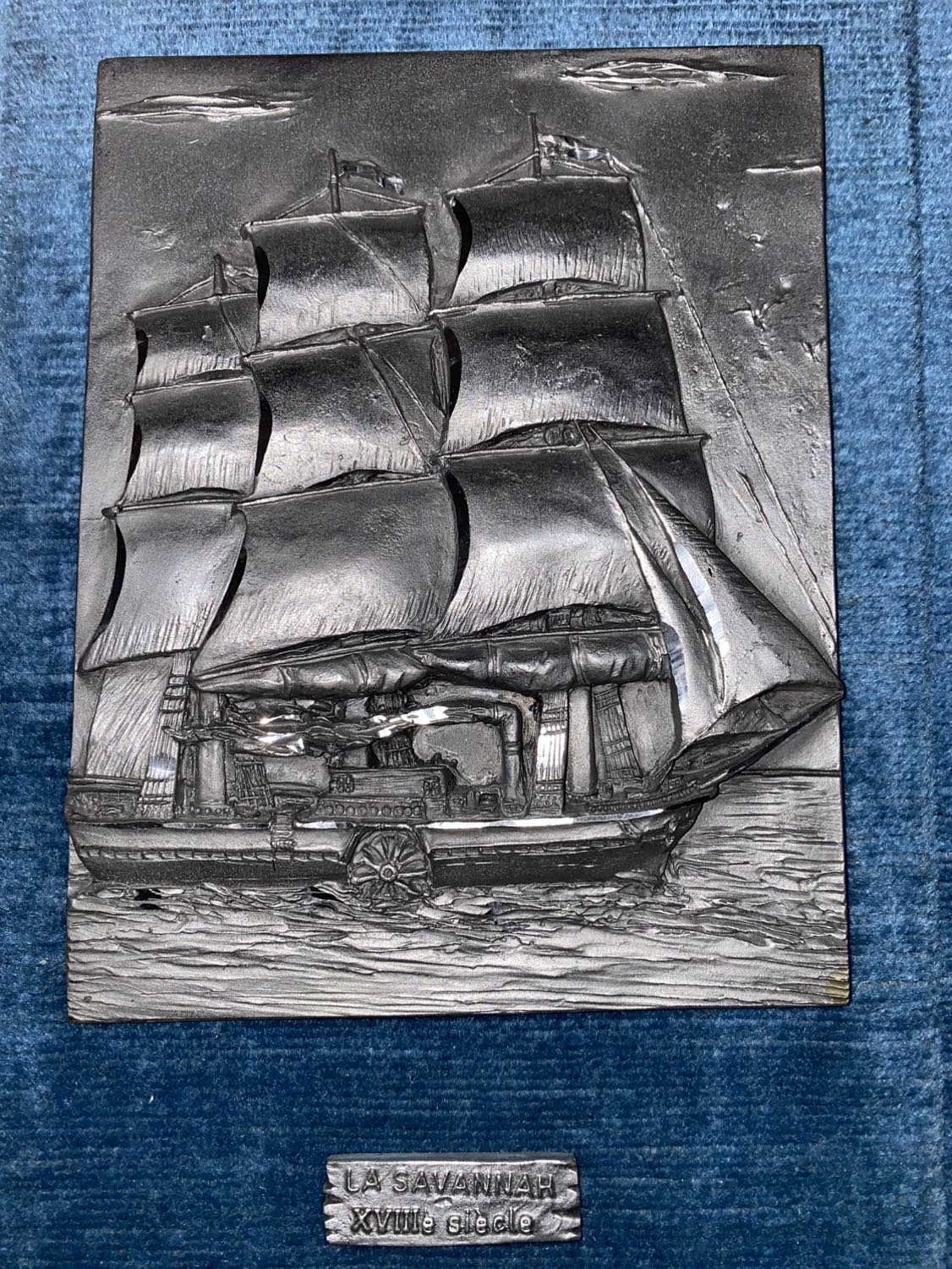 Vintage Pewter Artwork - set of 2 framed ships image indicator(4)