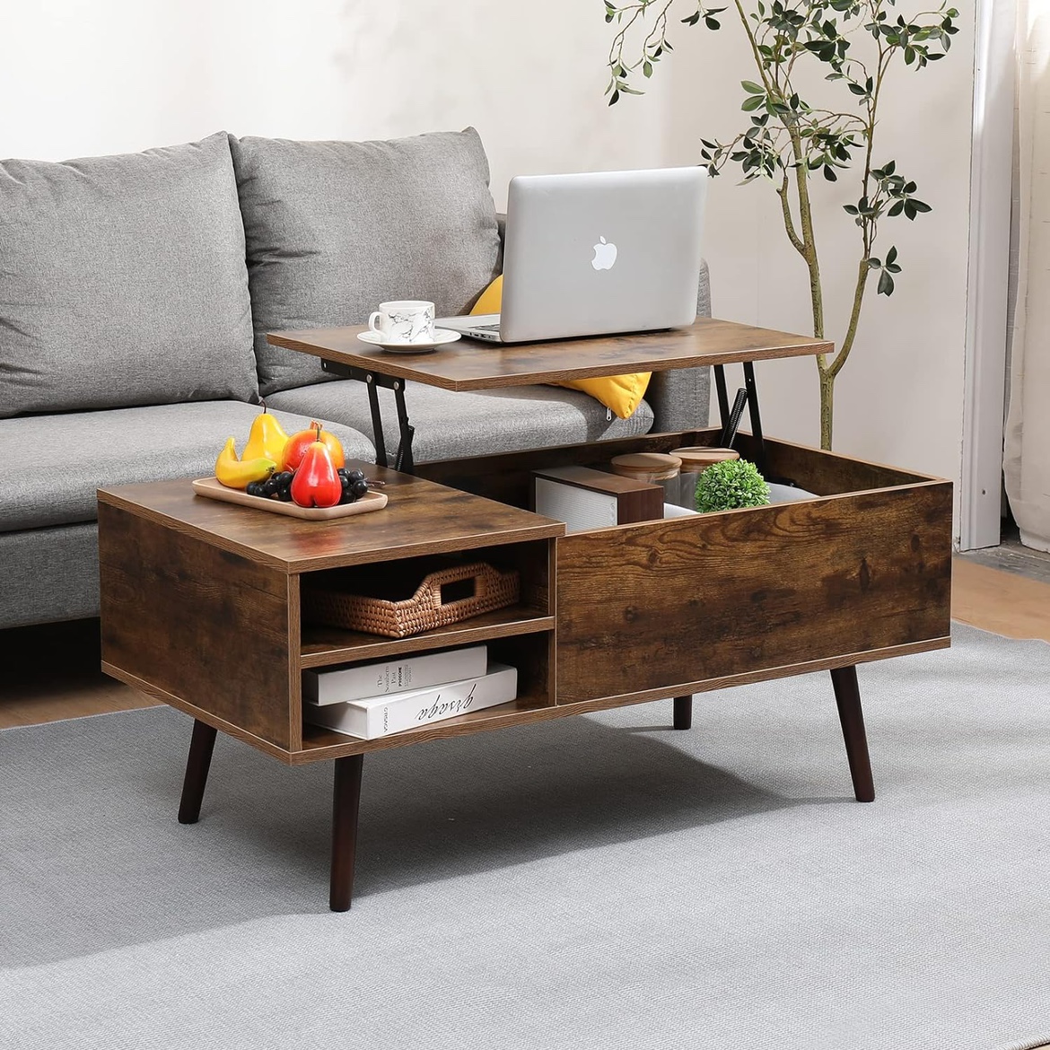 Lift-top coffee table with storage