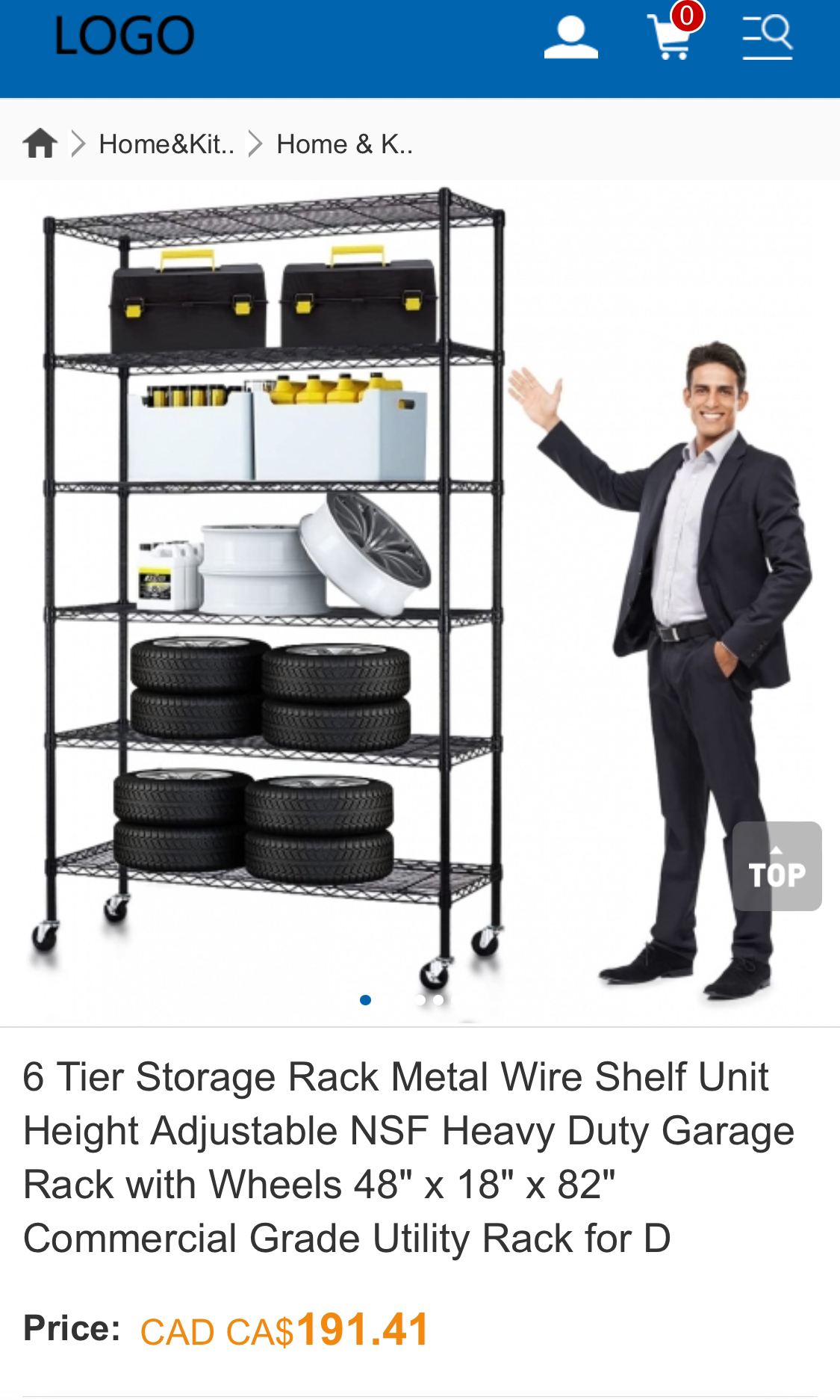 6 tier storage rack metal shelf thumbnail