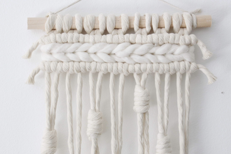 Long macrame with weaving wall hanging - photo 3