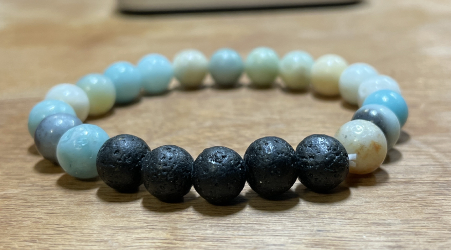 Amazonite and Lava Semi Precious Stone Bracelet/Scent Diffuser🎁 image indicator(2)