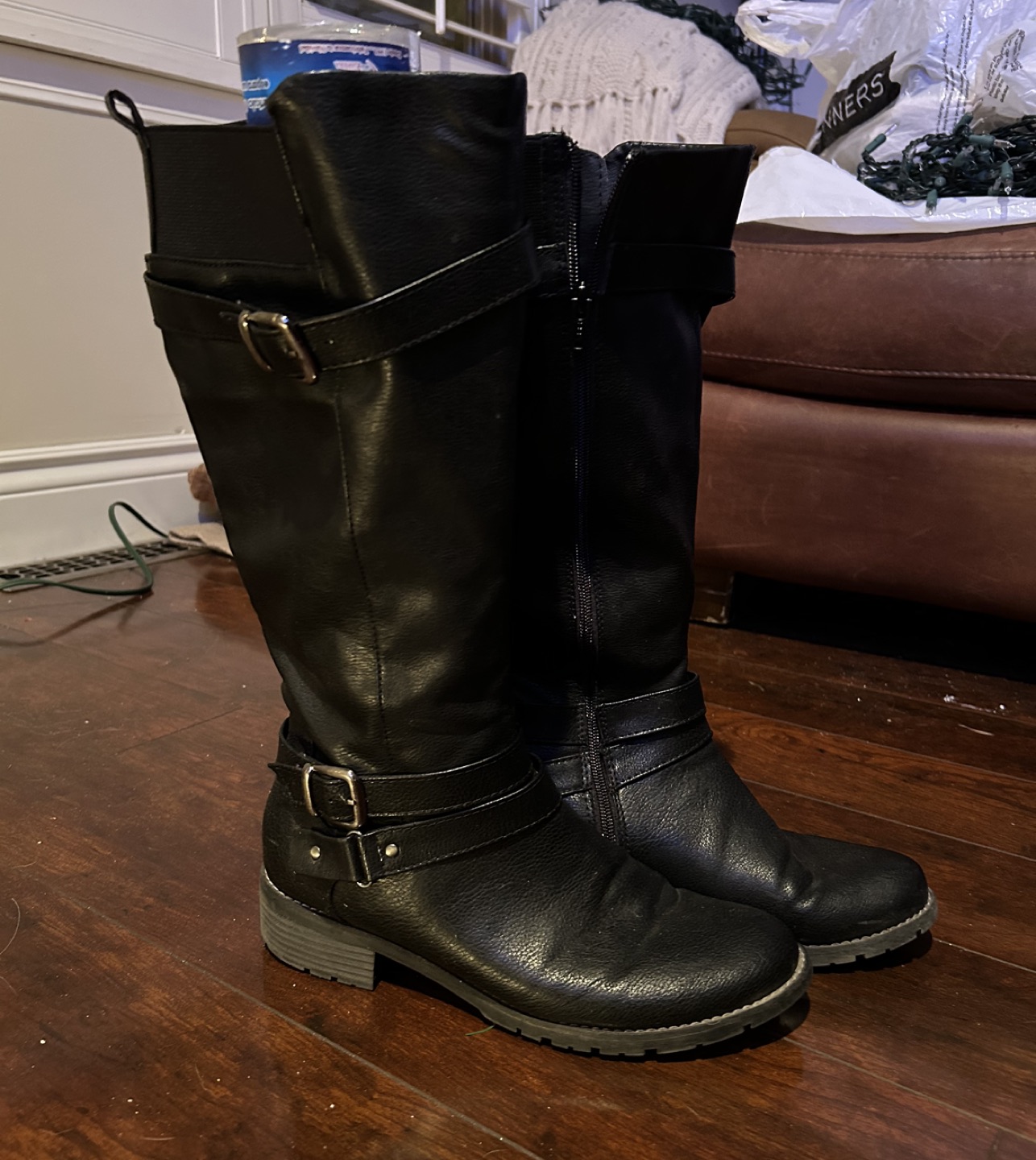 Leather boots