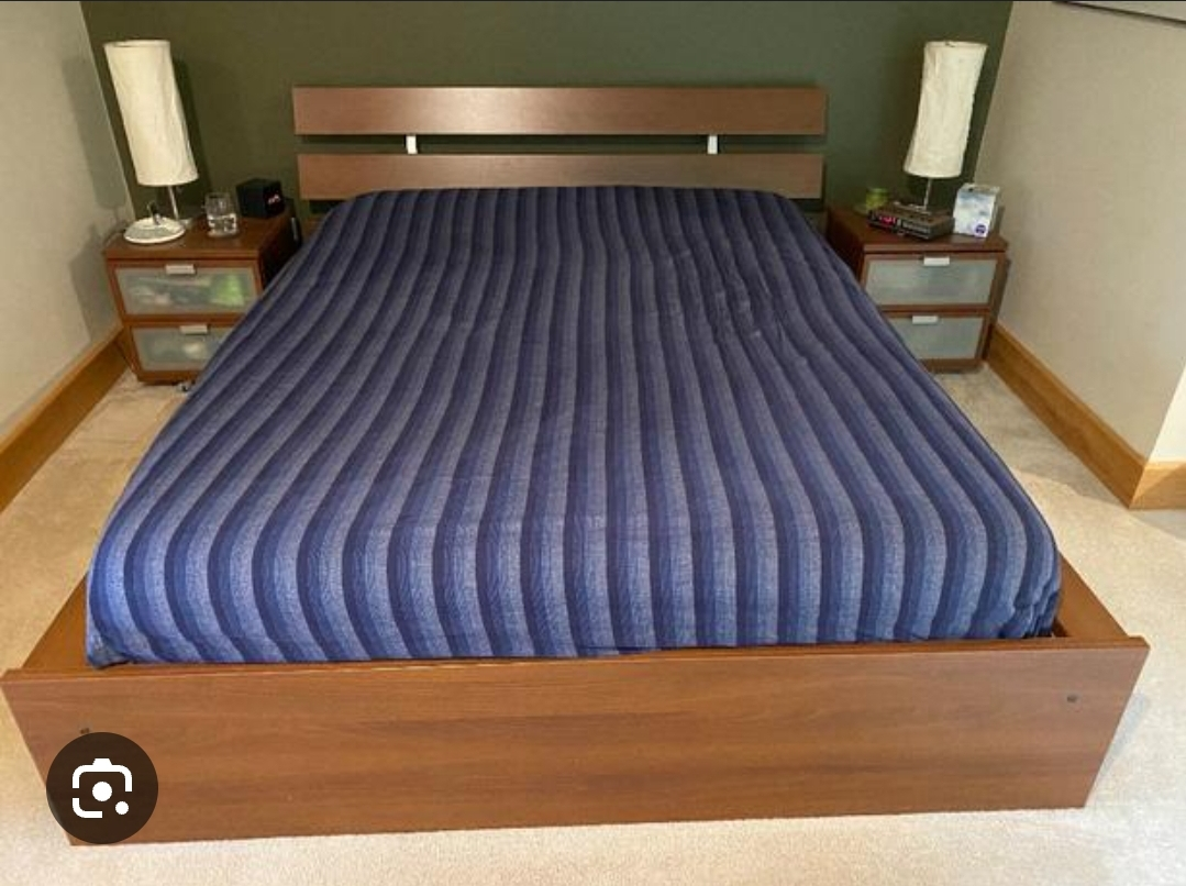 Ikea bed and nightstands for sale