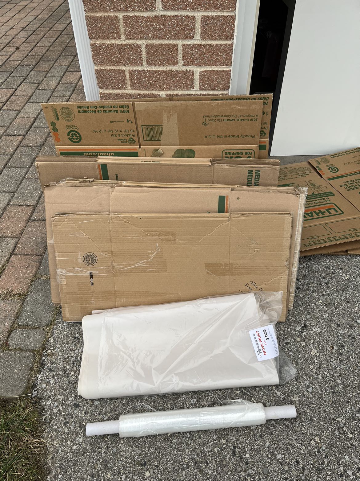 Moving boxes and supplies