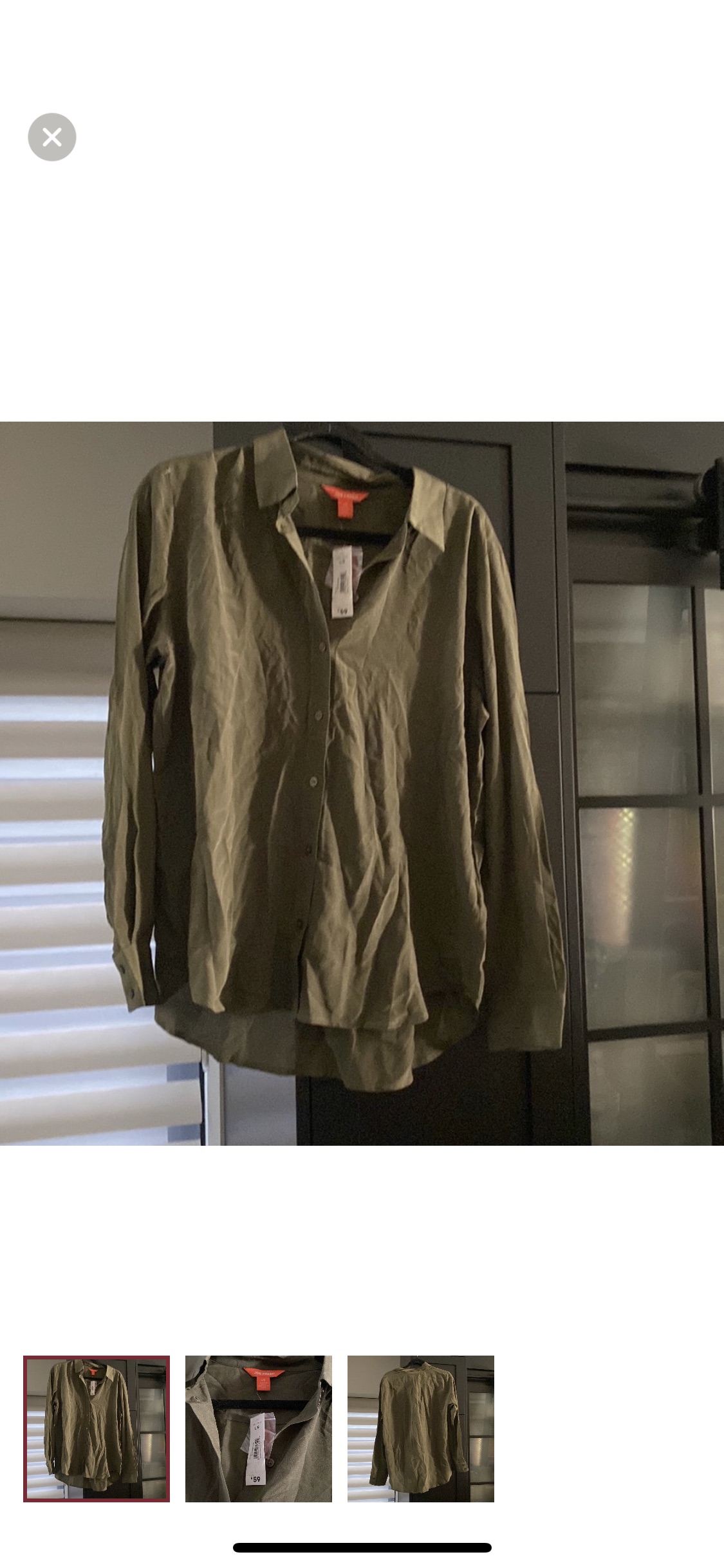 Joe Fresh Silk Button Down Shirt