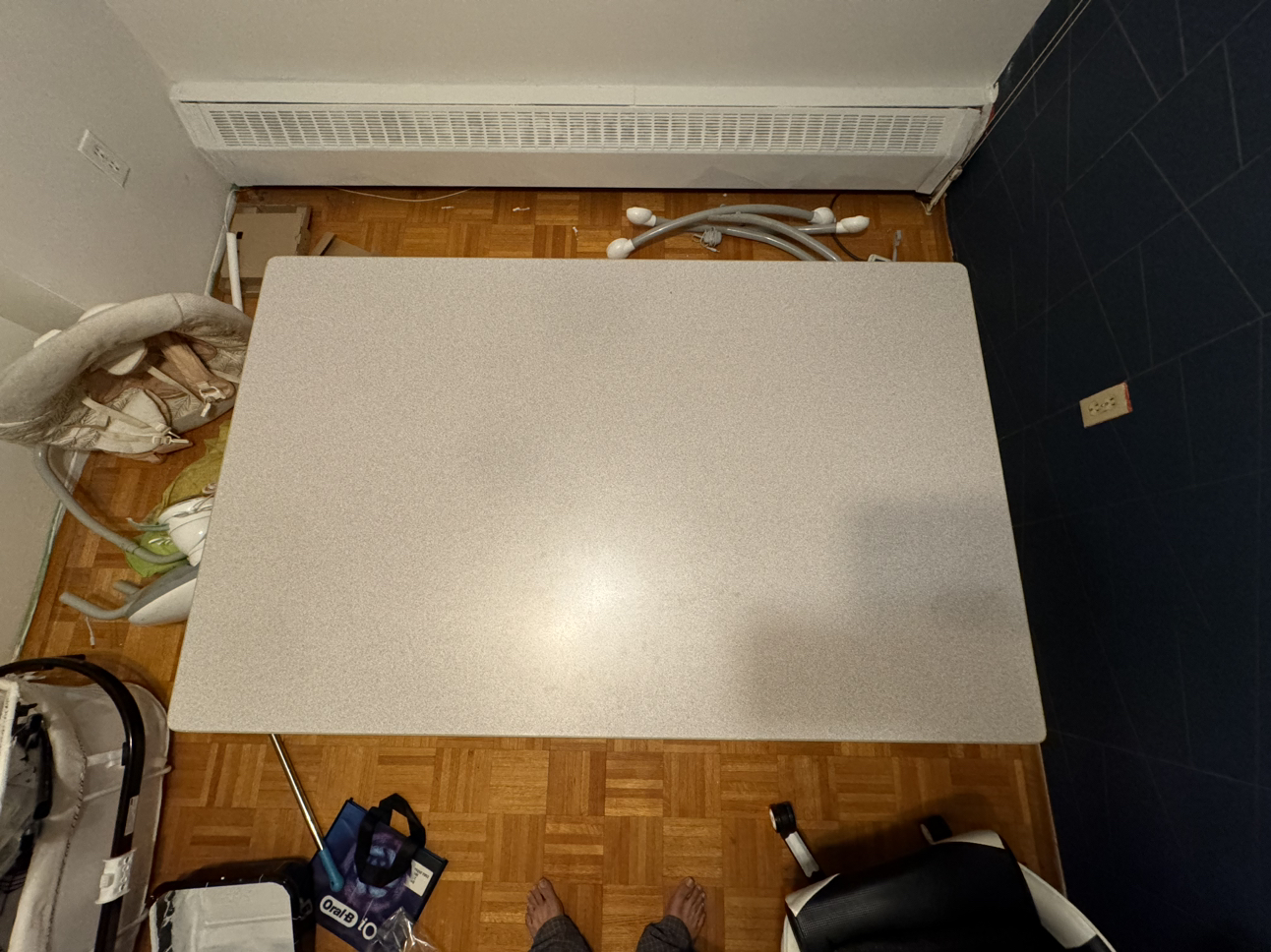 Multipurpose Desk with solid top & sturdy metal base