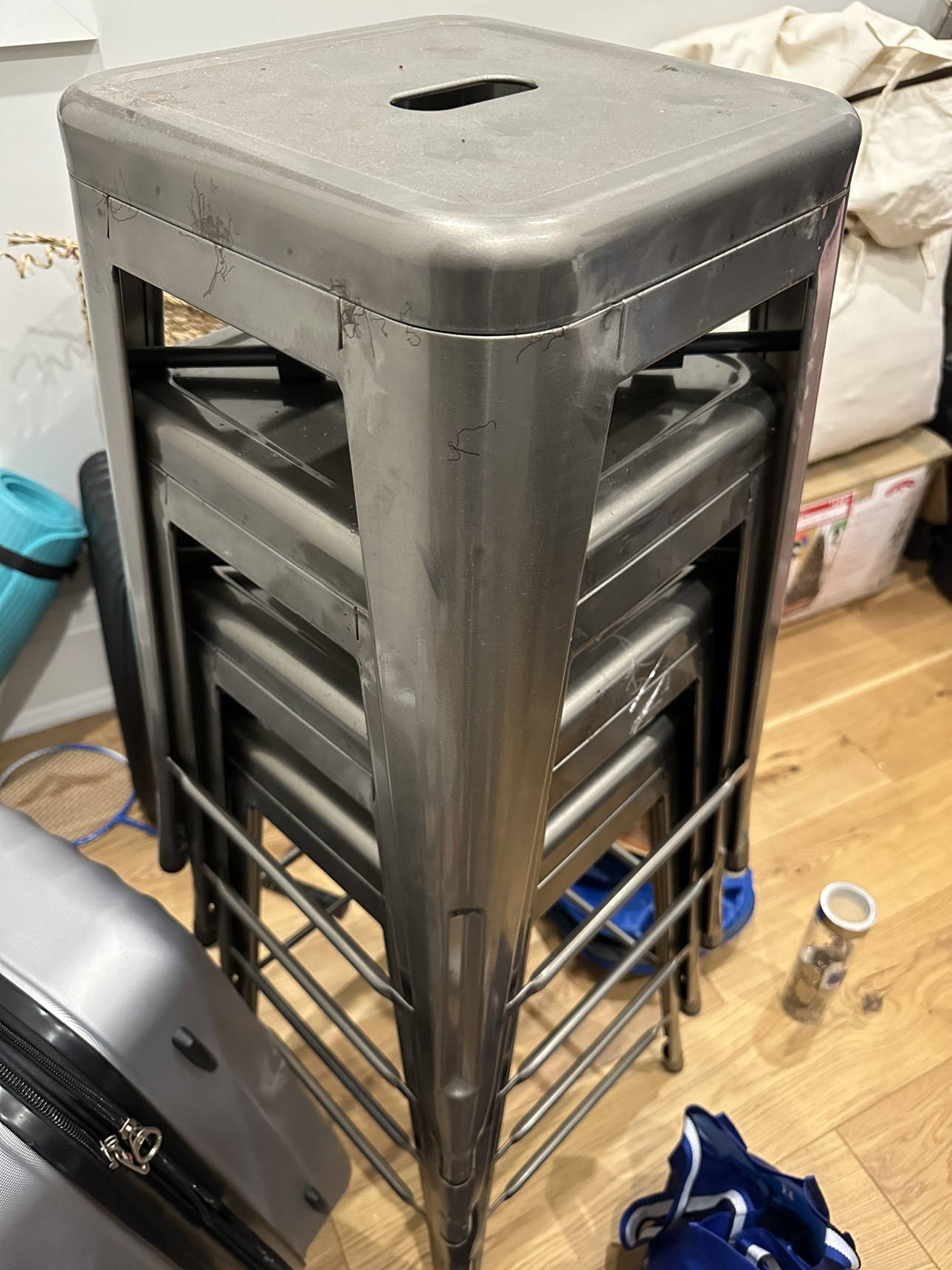 Set of 4 metal bar stools #freecycle
