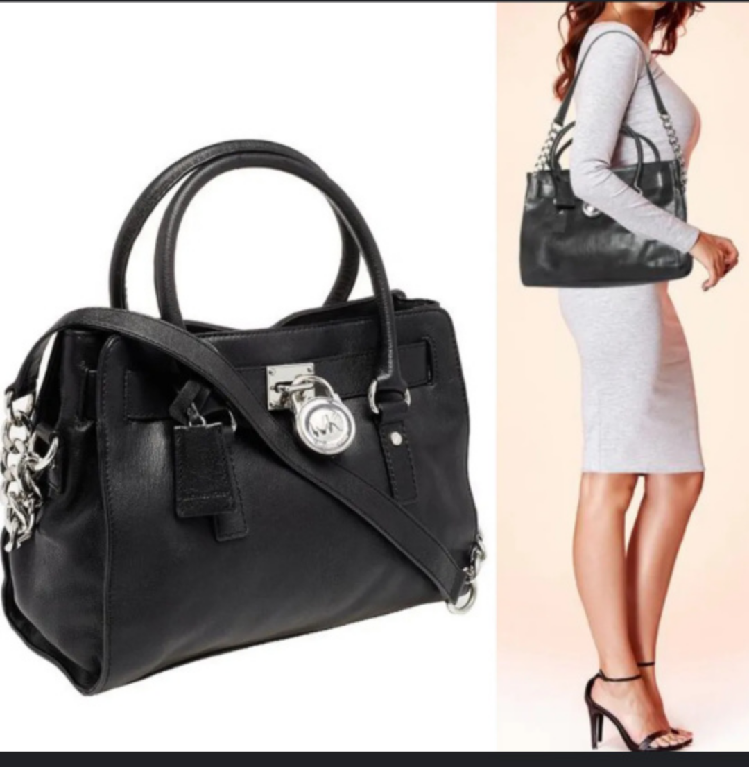 Michael Kors Hamilton Bag black & Silver hardware EUC thumbnail