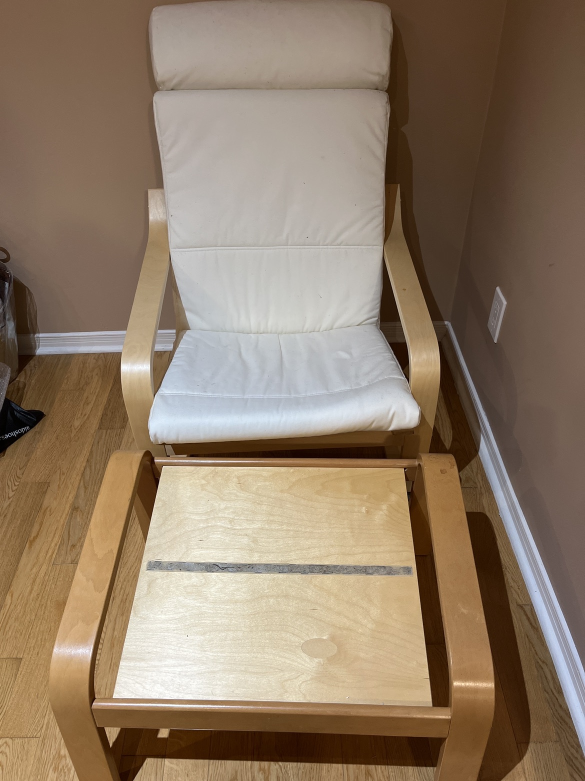 IKEA chair and ottoman