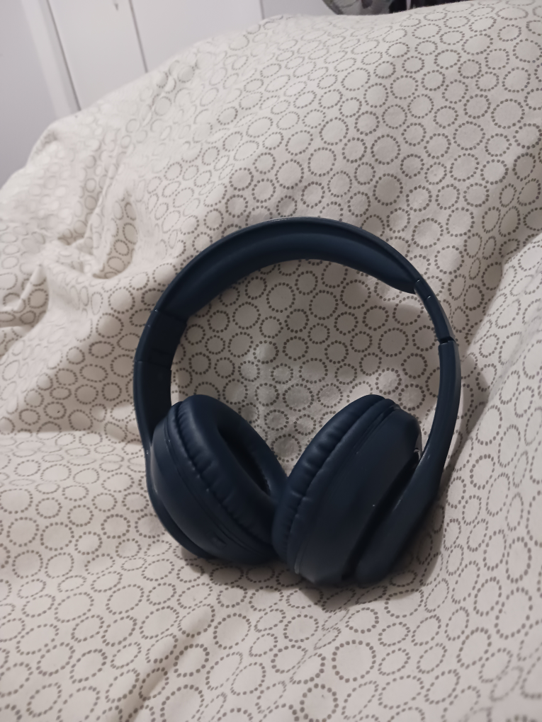 Blue Brookstone over ear headphones