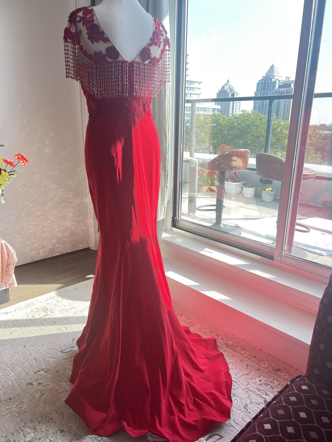 Red party dress - photo 3