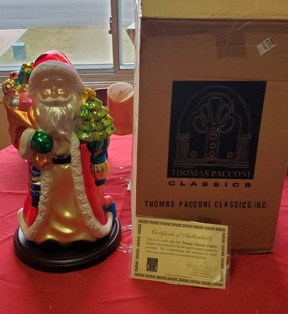 Pacconi Classics Blown Glass 16" Santa