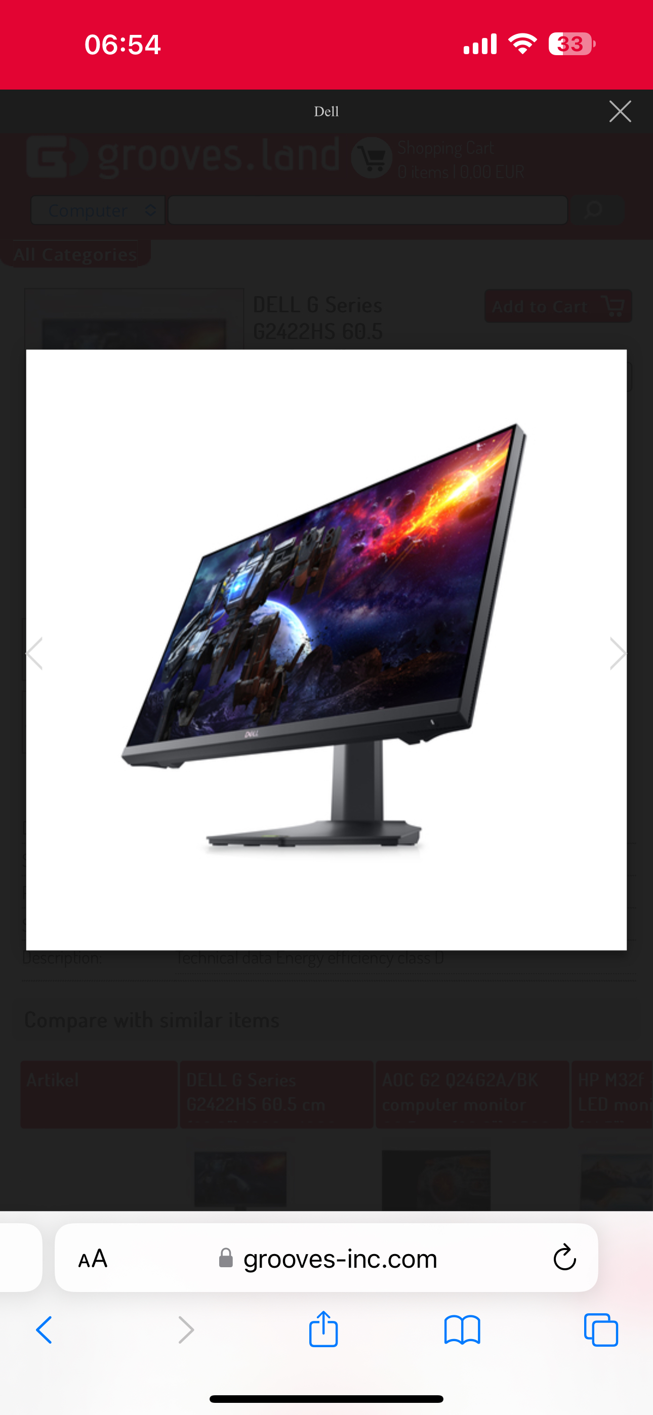 Dell gaming monitor for sale thumbnail