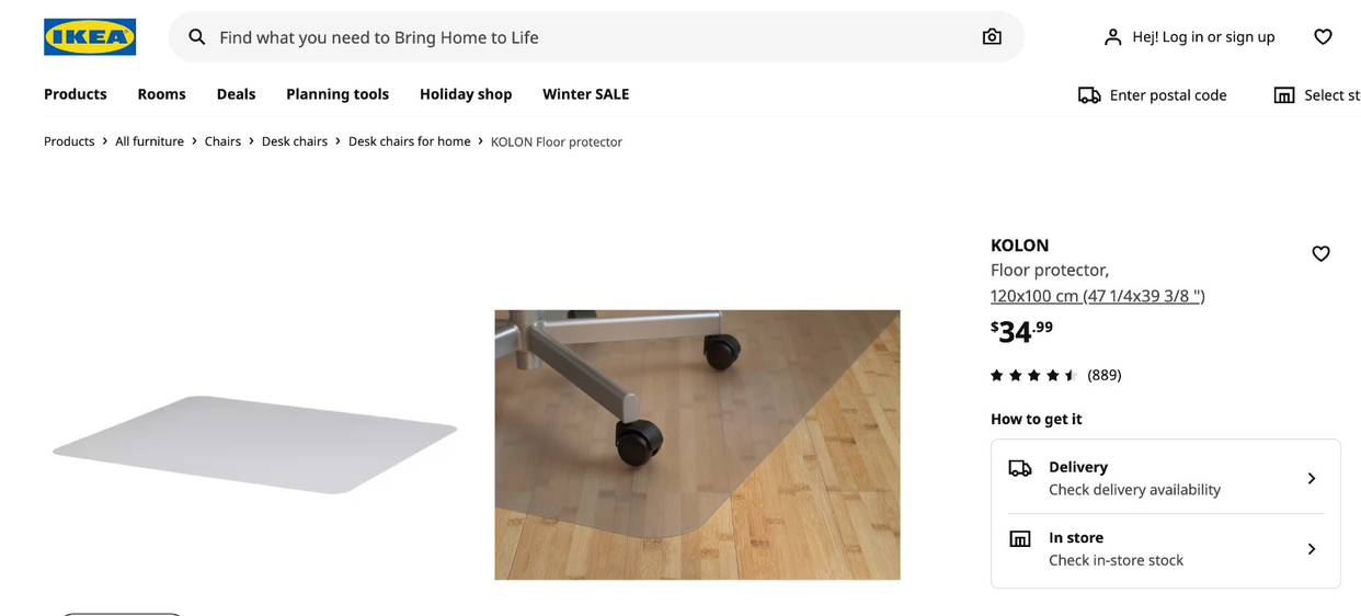 2 IKEA Floor Protectors (KOLON) thumbnail