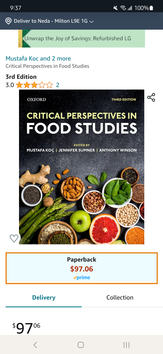 critical perspectives in food studies,  3rd edition
