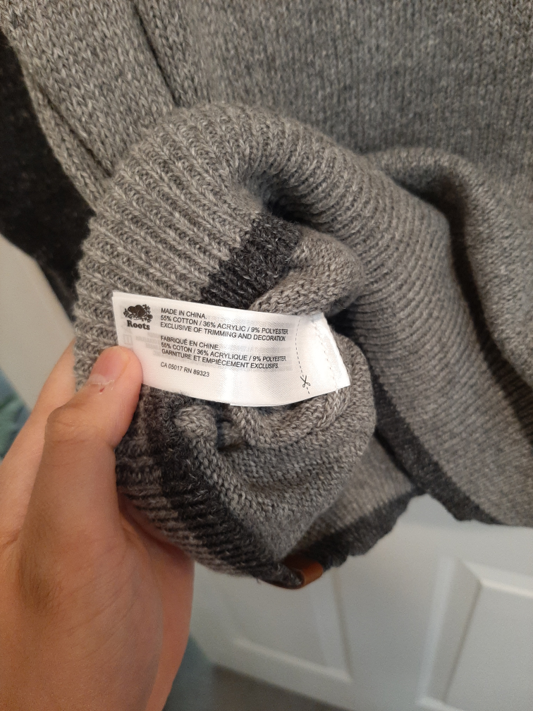 ROOTS Mens Grey Cotton Sweater *brand new* - photo 5