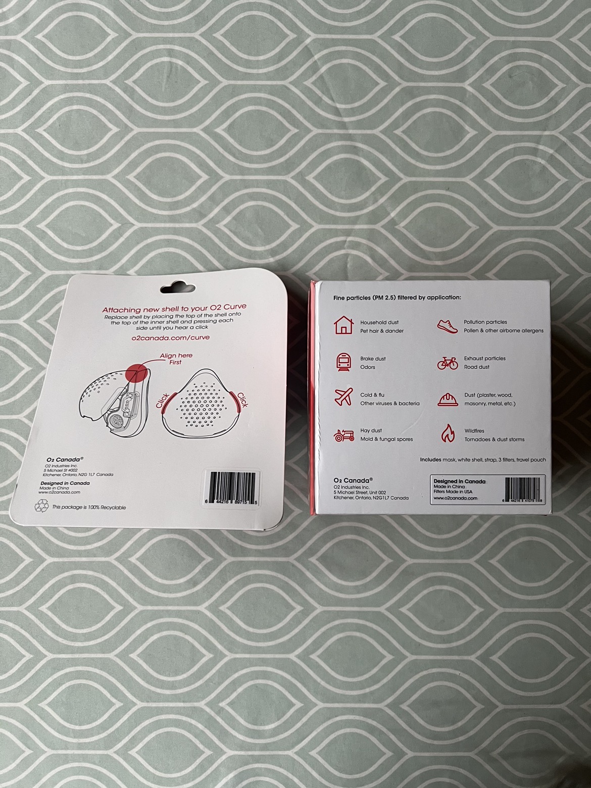 BNIB O2 Curve Personal Filtration Mask with blue mask cover image indicator(3)