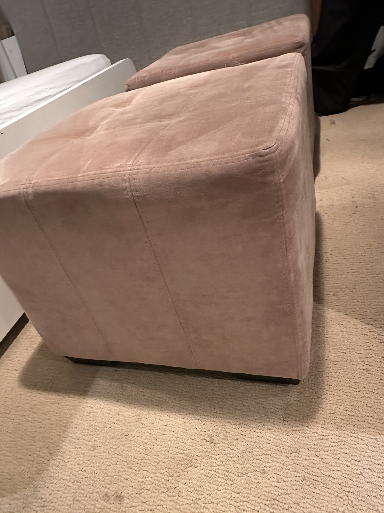 Set of two ottomans  excellent condition tan color - photo 2
