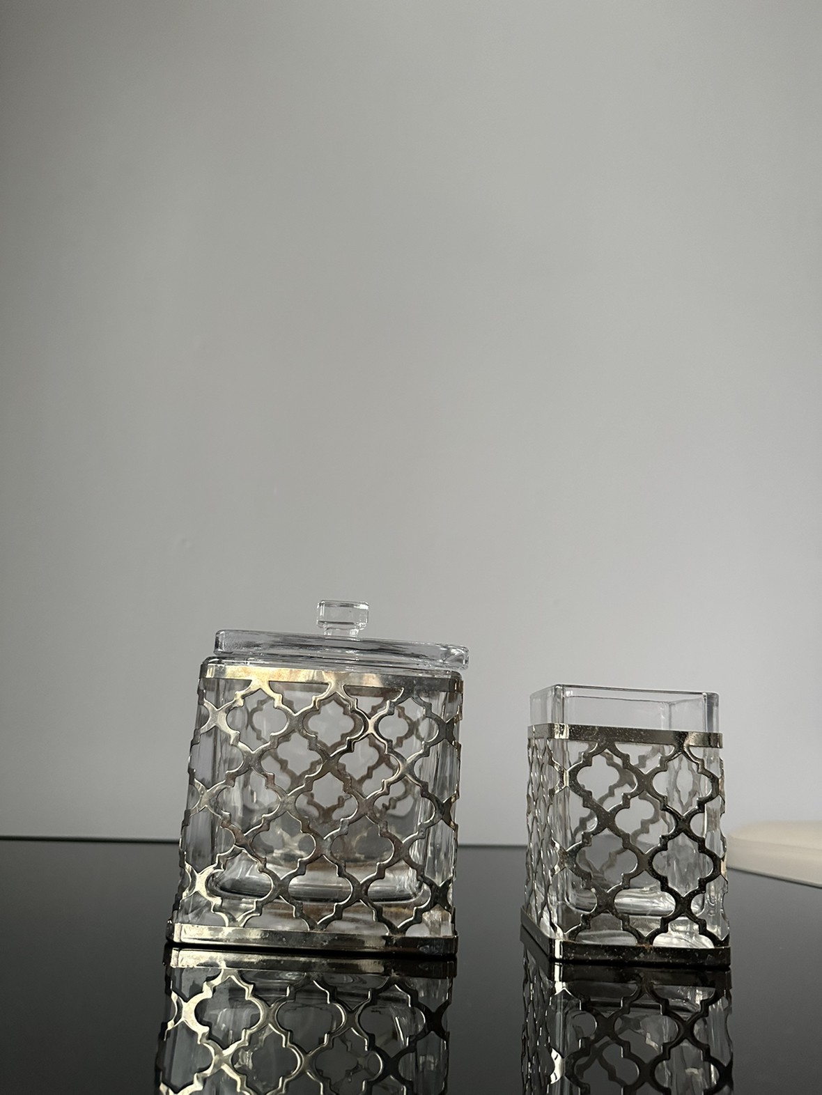 3pcs Mirrored tray and containers - photo 4