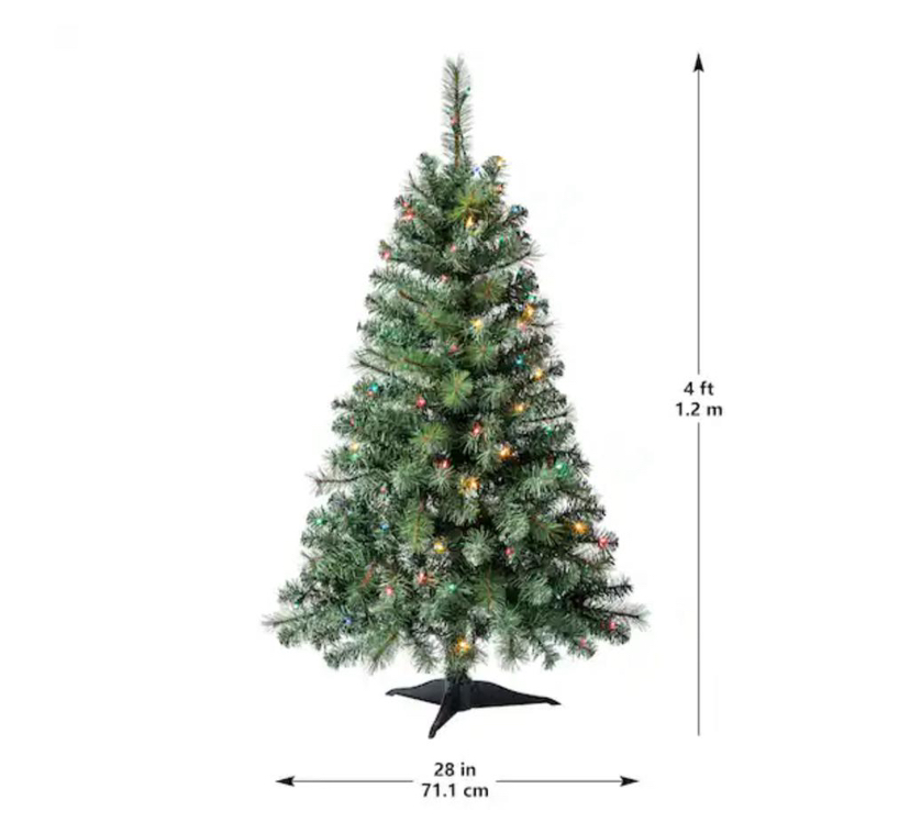 4ft. Pre-Lit Pine Artificial Christmas Tree, by Ashland - photo 2