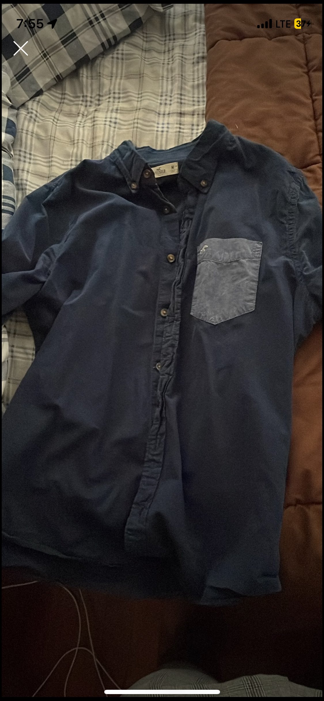 American Eagle navy blue shirt, medium size #Declutter - photo 4
