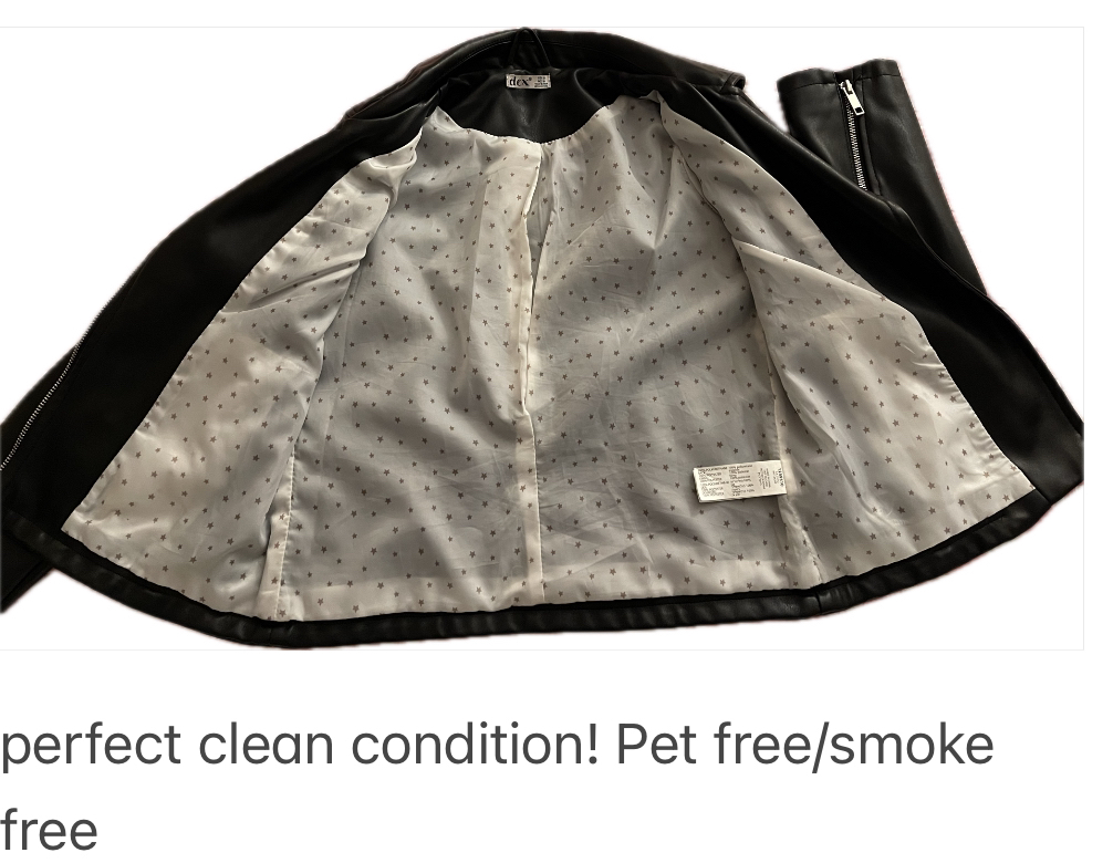 Vegan leather jacket with zippers at the sleeves image indicator(2)