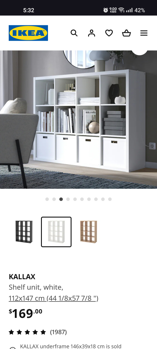 IKEA Kallax 3 x 4 Shelf / Storage with Inserts image indicator(7)