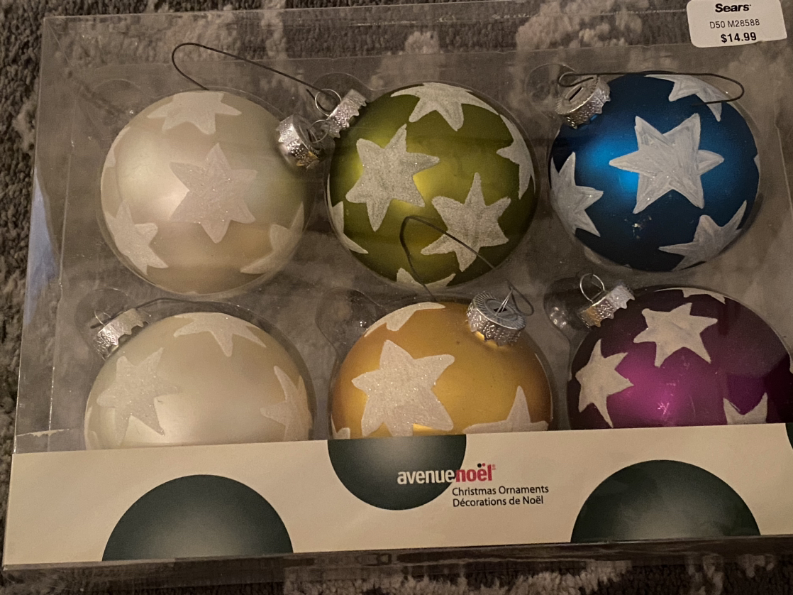 Star Glass Christmas Balls 2.5” (12) image indicator(4)