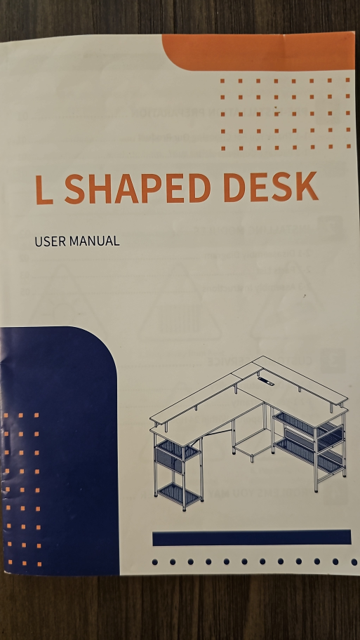 L shaped desk with power bank and lights - photo 5