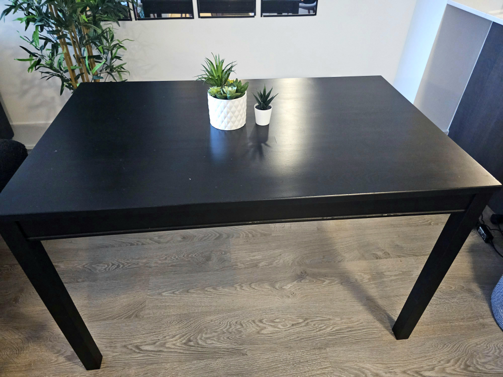 Solid black-brown Dining Table Ikea thumbnail