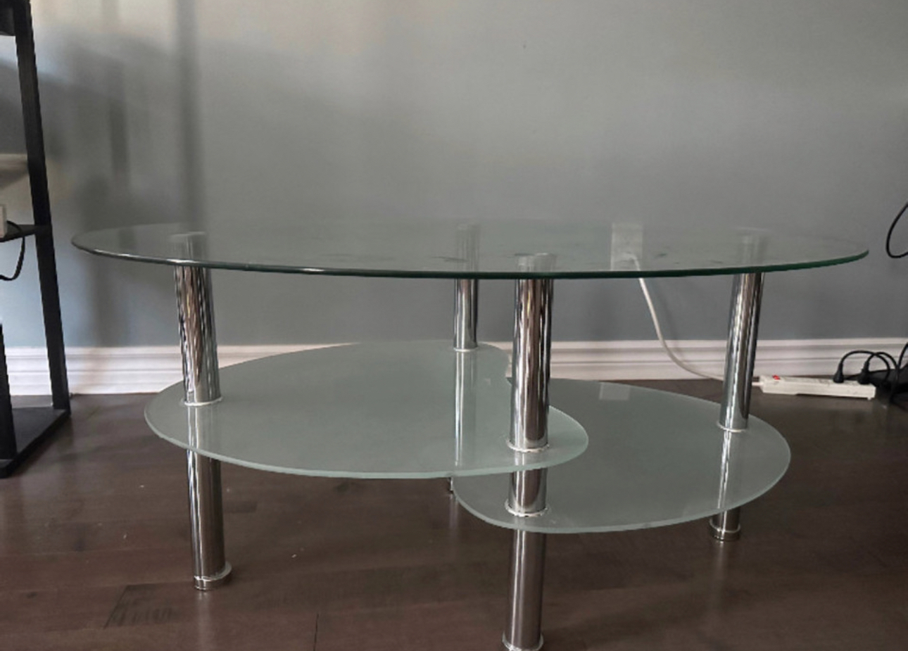 Glass Coffee table - double shelves - photo 3