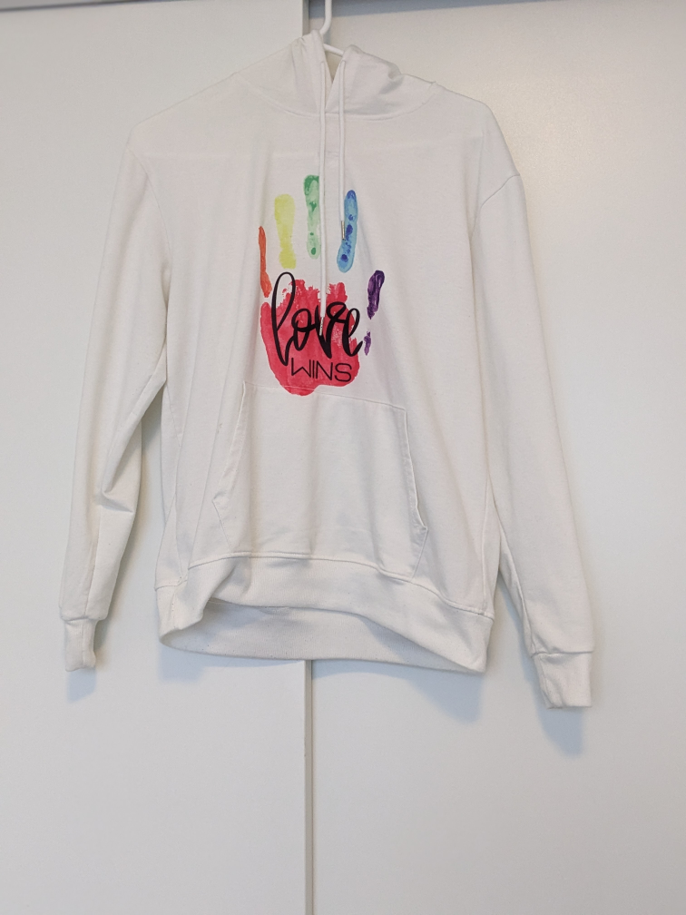 White Unisex Hoodie size L thumbnail