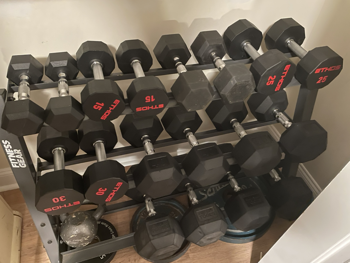 Dumbbells and Rack equipment