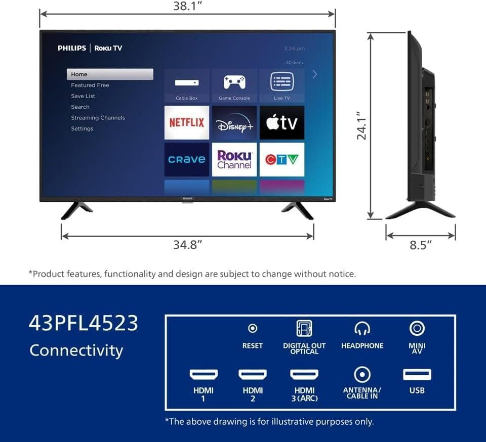 Philips Roku TV 43" FHD Smart TV (43PFL4523/F6) - photo 5