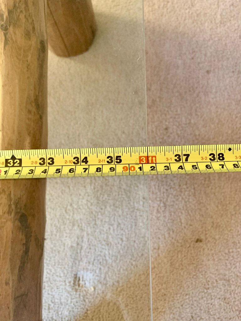 Rustic Oak Coffee Table with Glass Top image indicator(7)