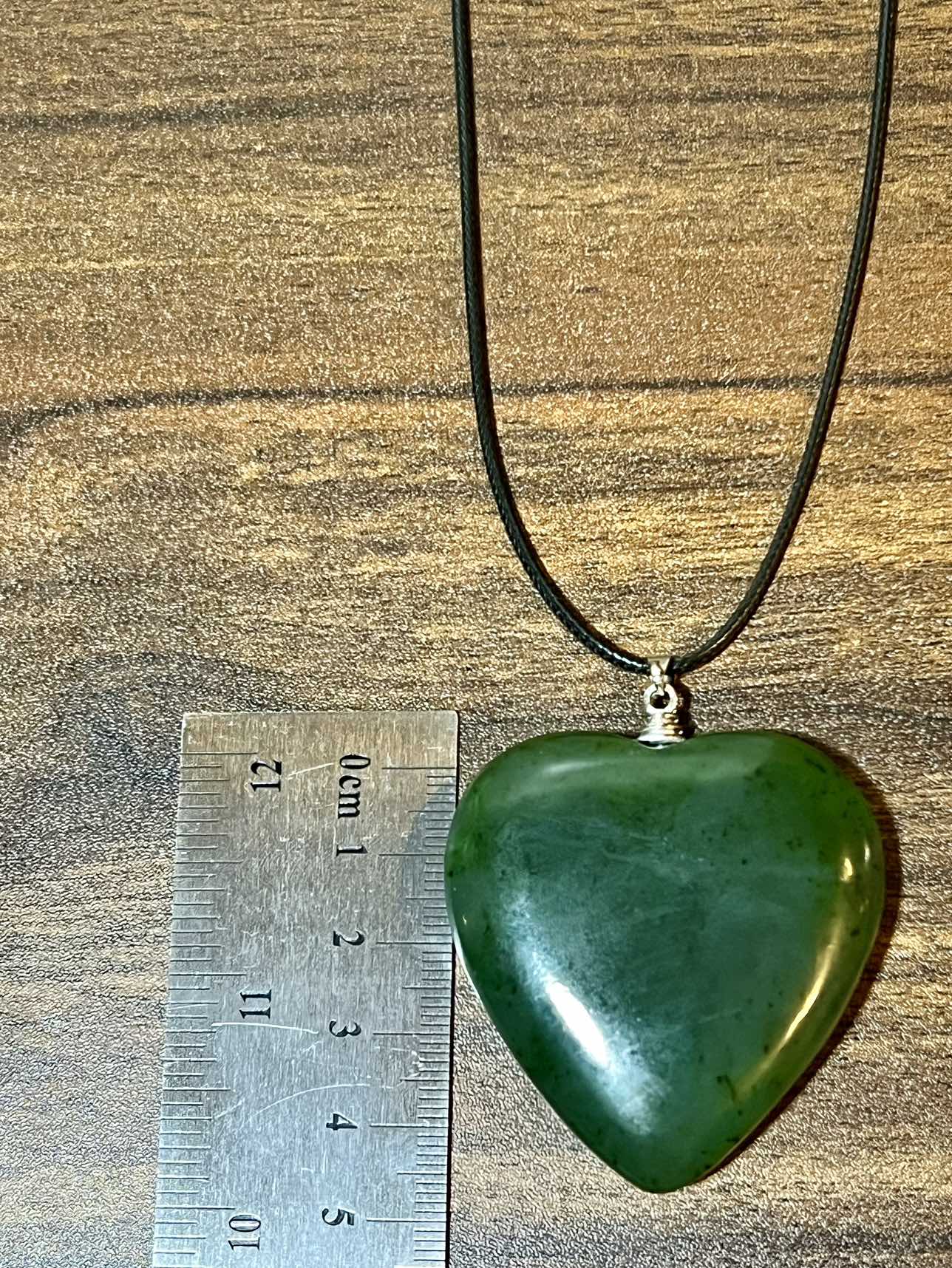 Heart shaped Nephrite Jade Pendant - photo 4