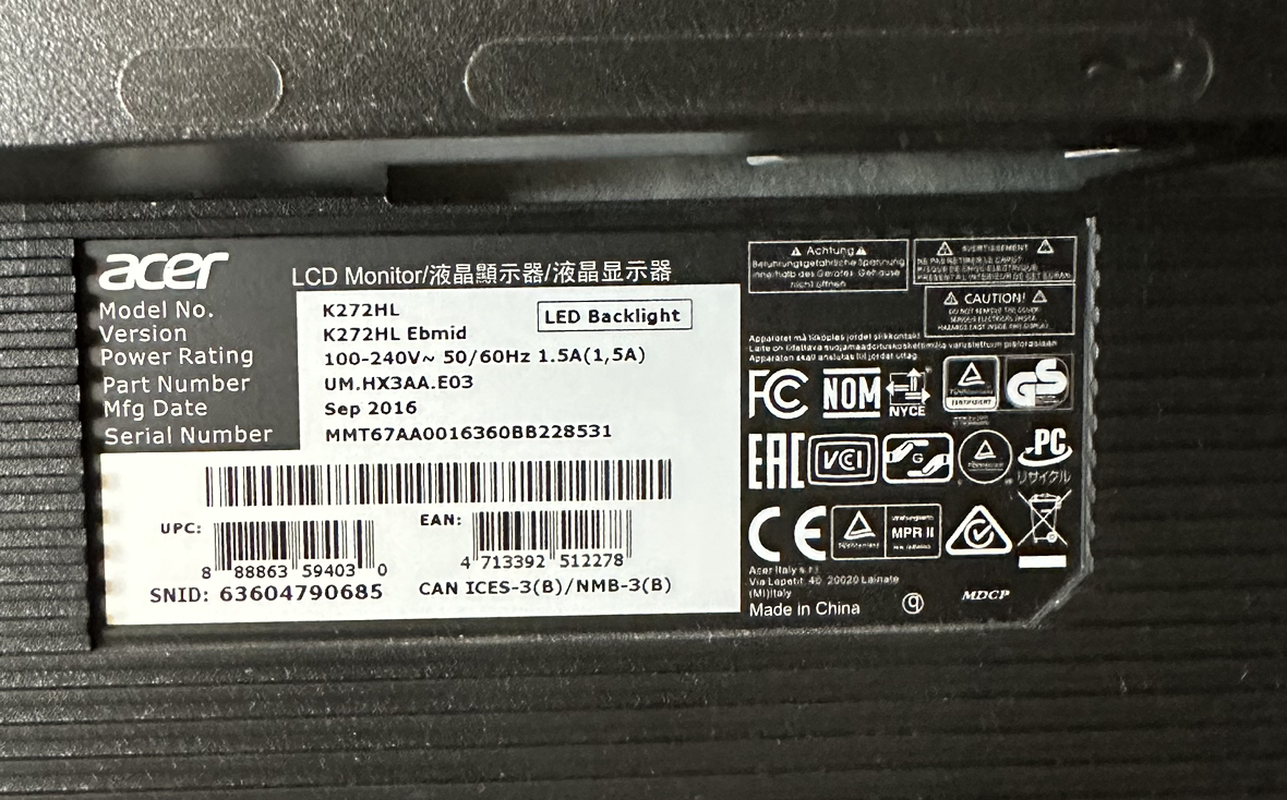 Acer 27 inch monitor - photo 4