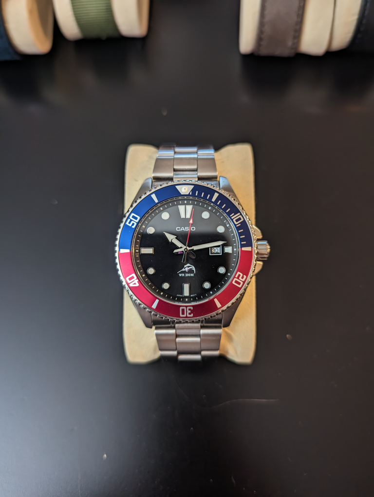 Casio MDV-106 watch on metal band. Classic watch.