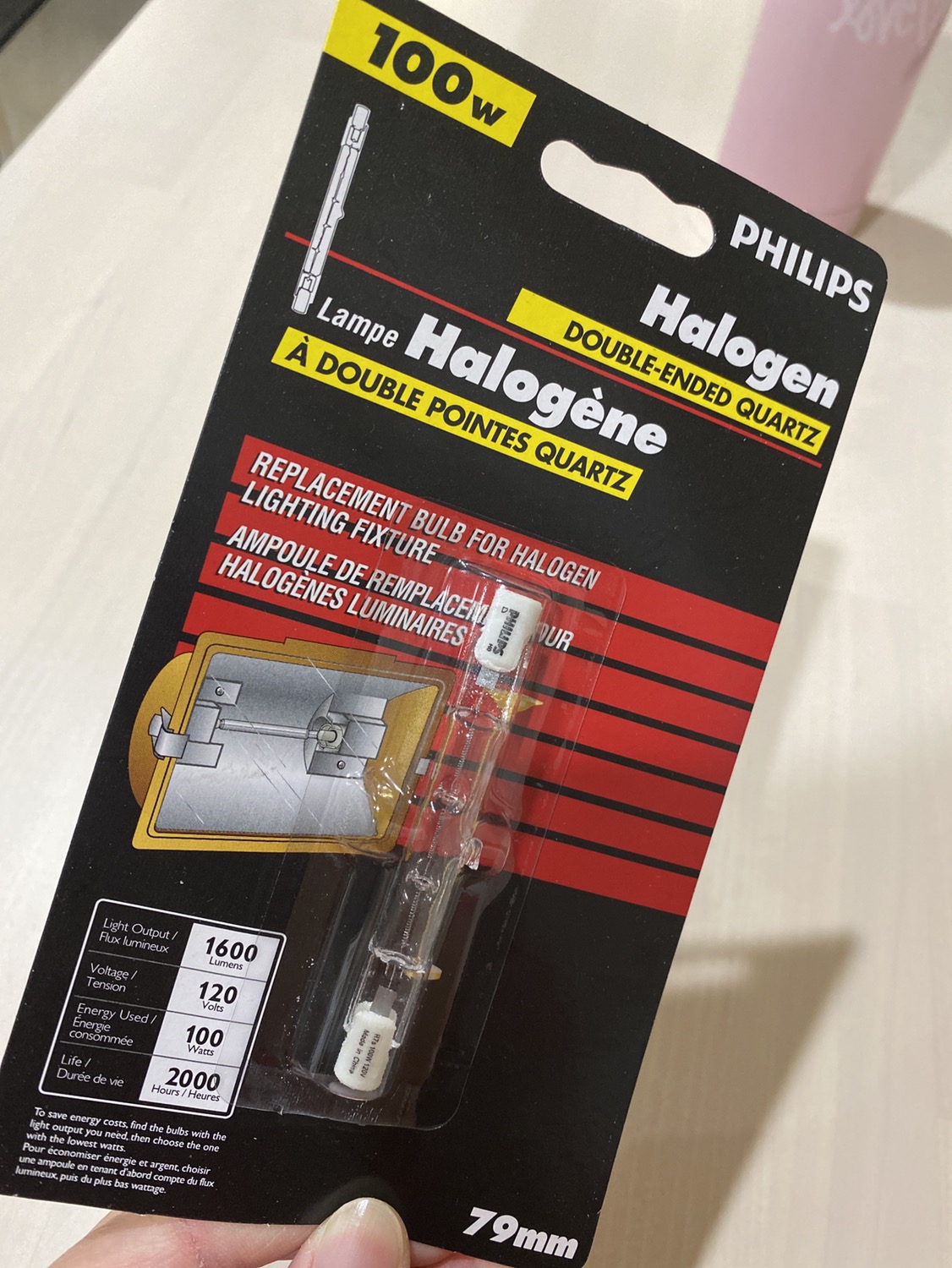 Philips’s halogen double ended quartz 100w 120v 79mm thumbnail