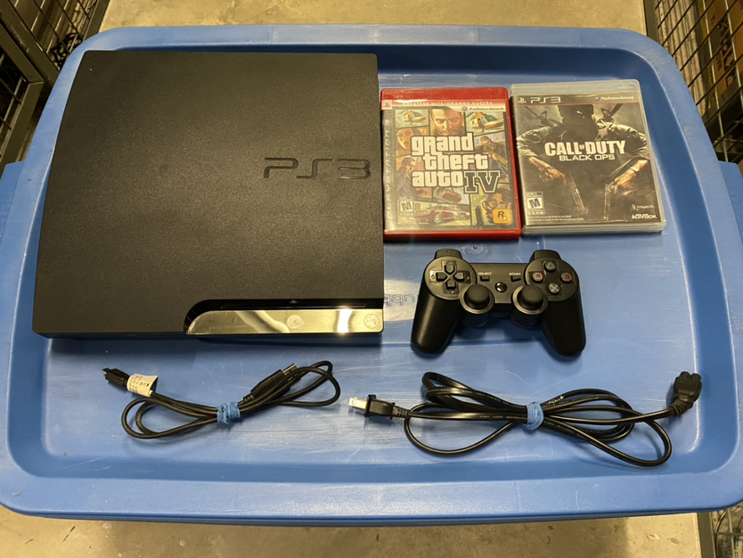 PlayStation 3 PS3 w/ games Call of Duty Grand Theft Auto GTA image indicator(5)