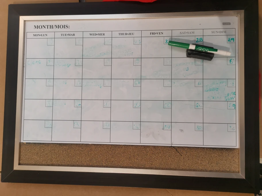 Monthly calendar