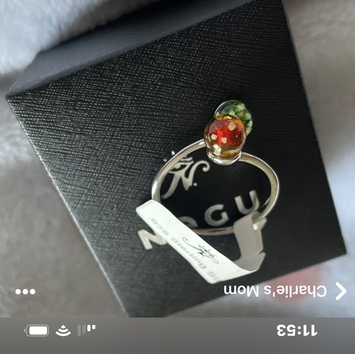 ✨✨NOGU Firefly Glass Adjustable Ring image indicator(4)