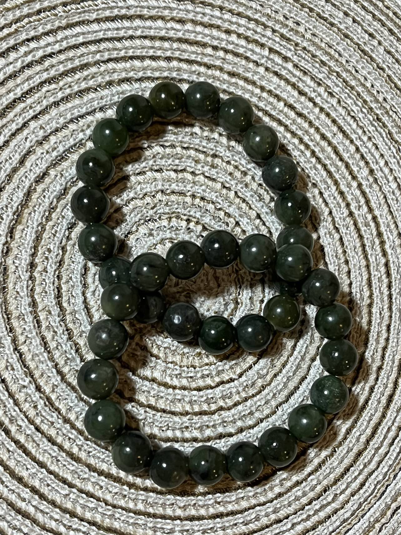 Natural Green Nephrite Jade bracelet 6mm