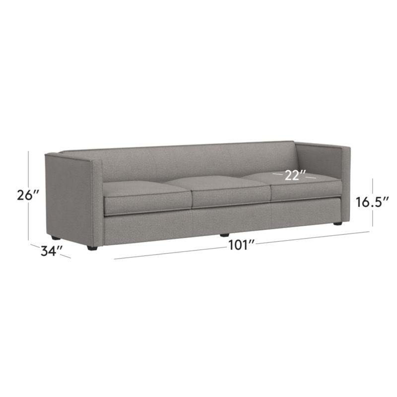 CB2 CLUB GREY FABRIC 3-SEATER SOFA image indicator(9)