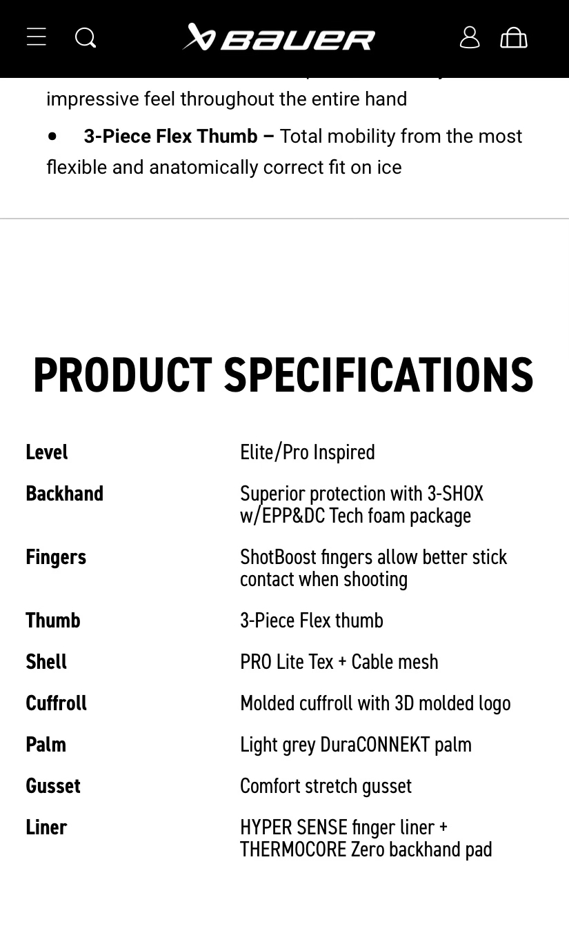 BAUER SUPREME MACH GLOVE - photo 3