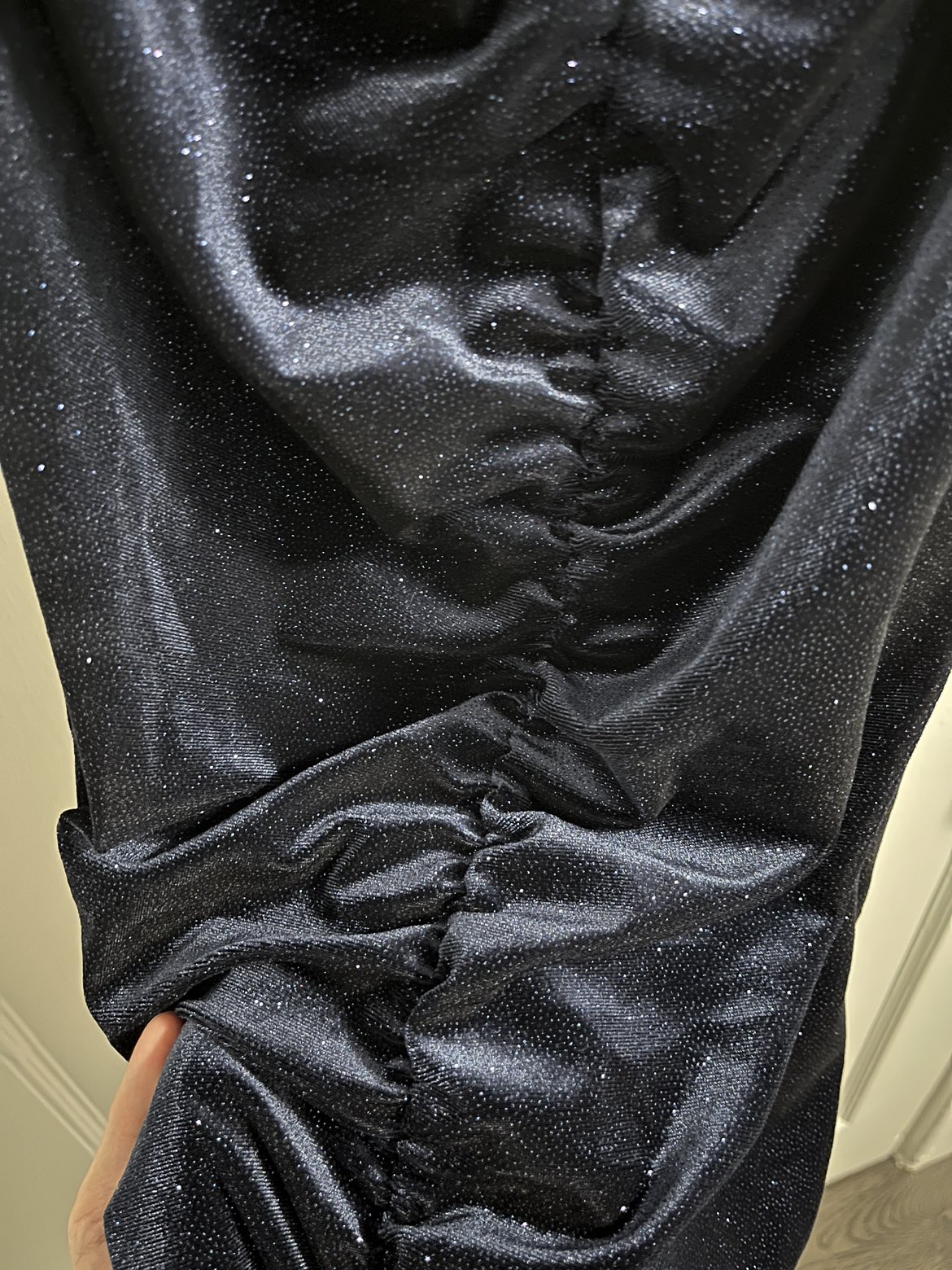 Velvet Shimmer Navy Blue Midi Dress for party/prom - photo 5