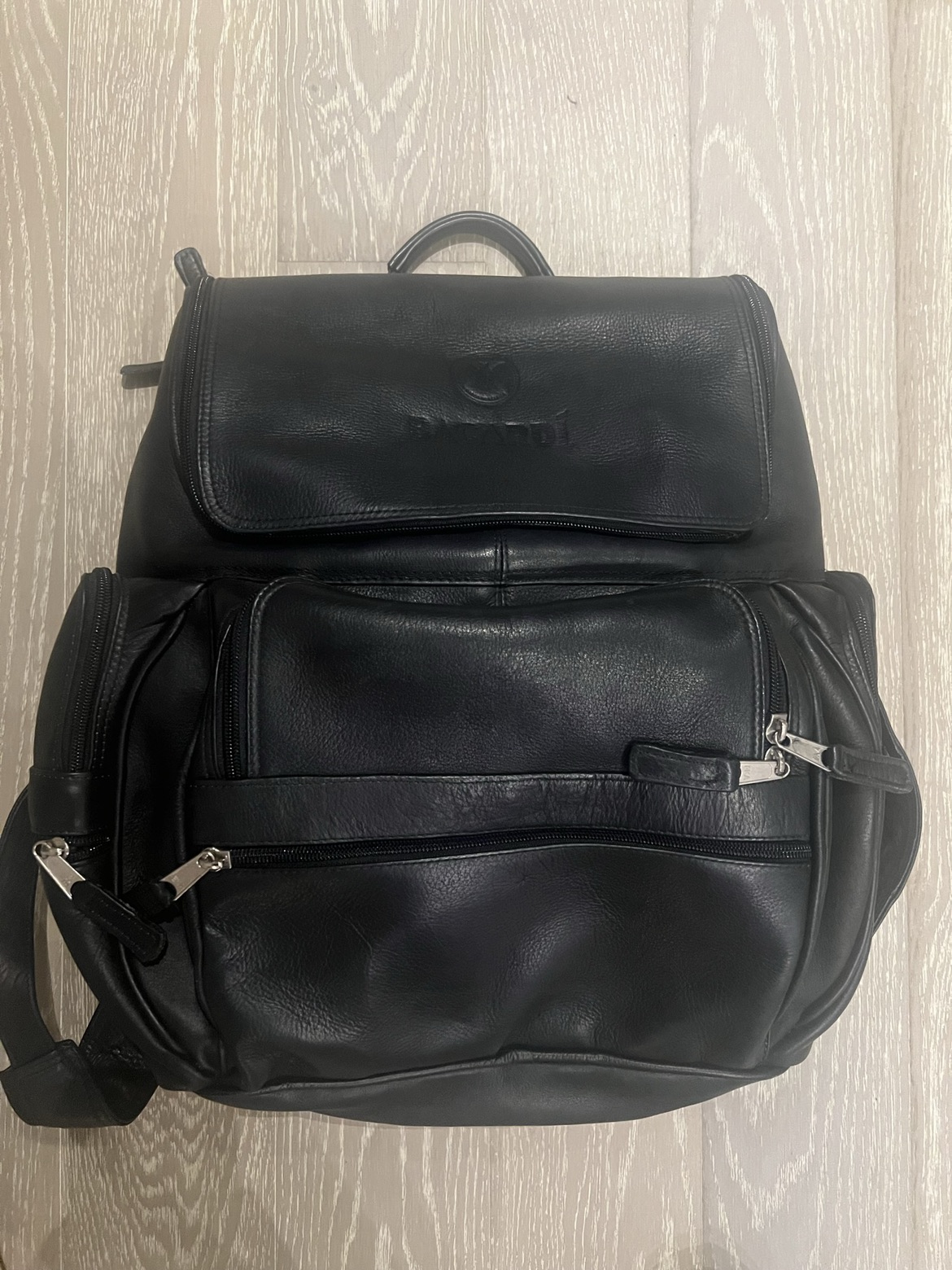 Latico Black Leather Backpack (Bacardi Branded) unisex